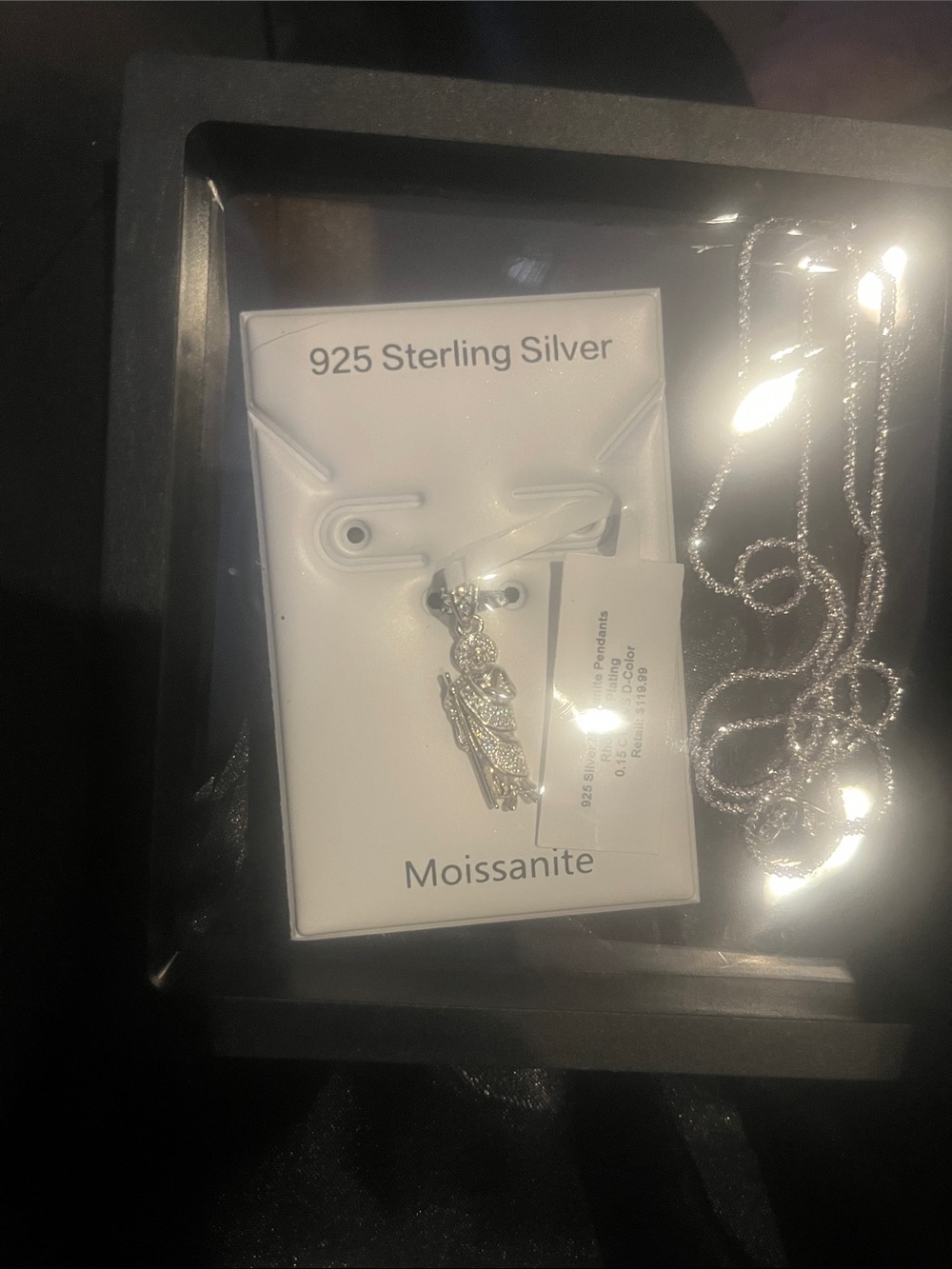 .925 Sterling Silver and Moissanite Shepard pendant